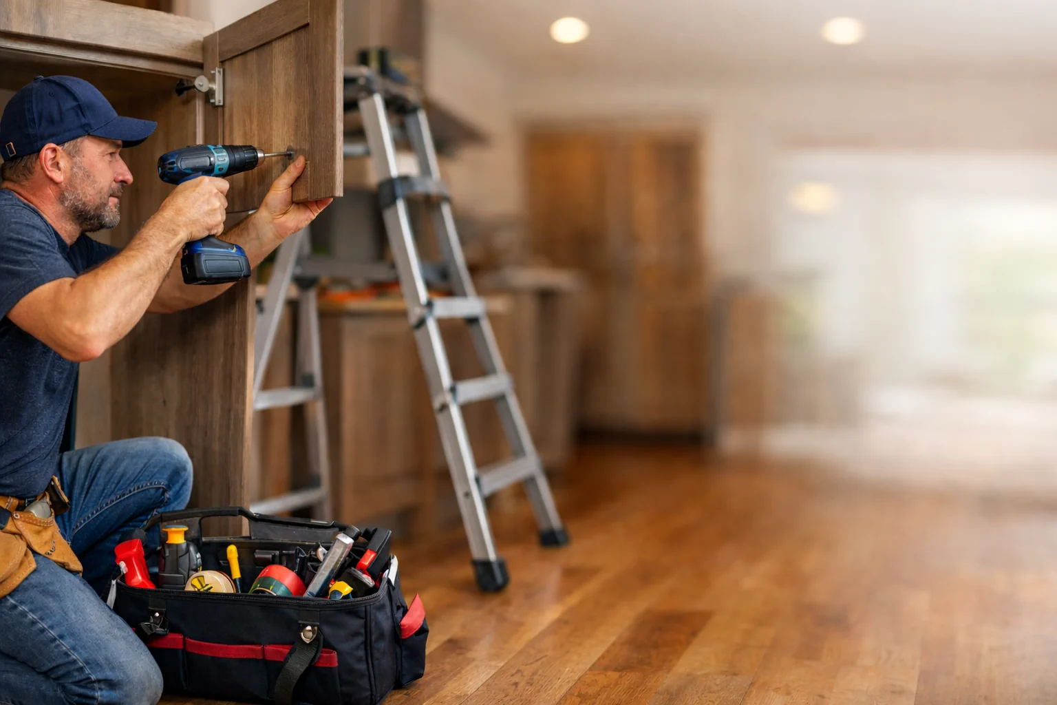 Tim from King Home Improvement completing a home project